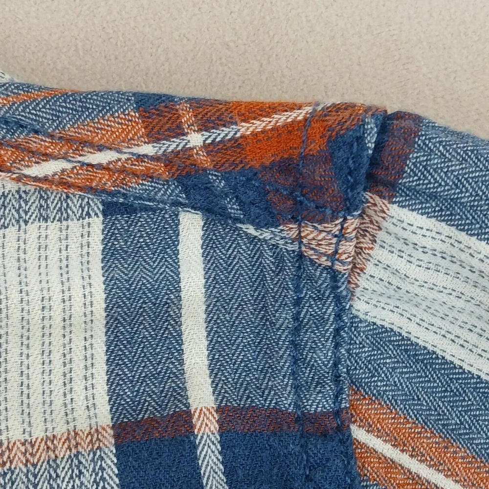 Levis XXL‎ Mens Shirt Lightweight Flannel Western Cowboy Pearl 23x28 Plaid